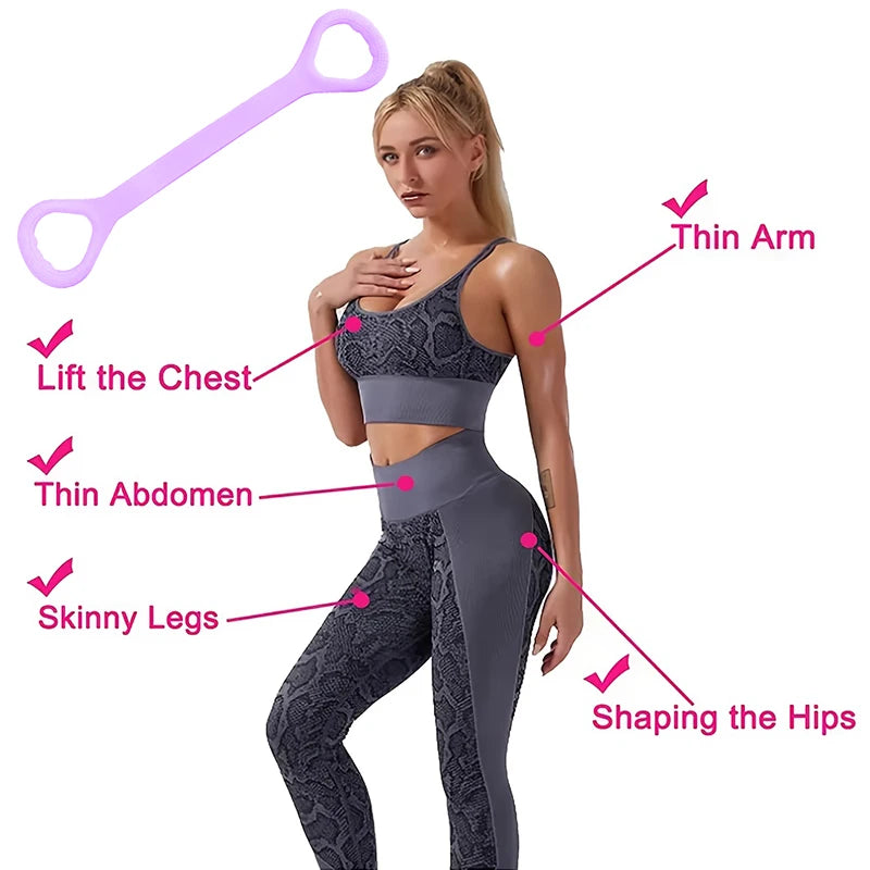 8 Fitness Workout Resistance Band Arm Back Shoulder Exercise Elastic Training Band Yoga Pilates Physical Therapy Equipment